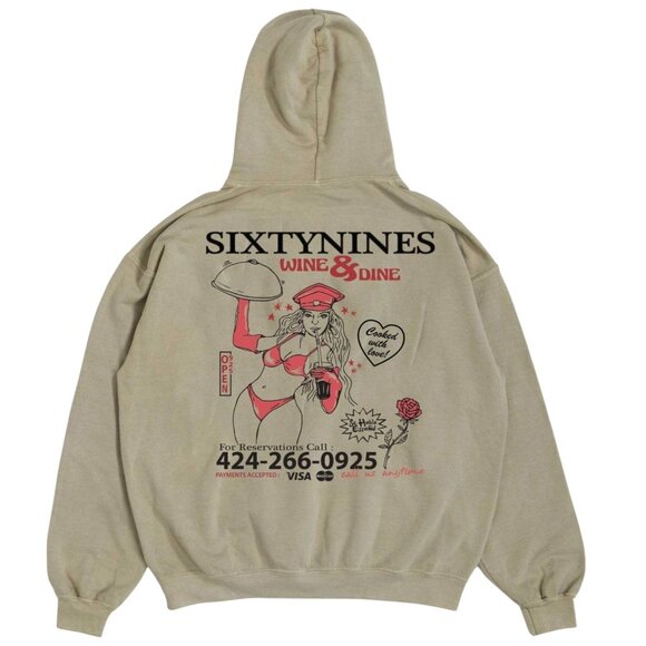 Open 925 Men's Hoodie Sixty Nines Sand Hoodie Unisex - Picture 1 of 4